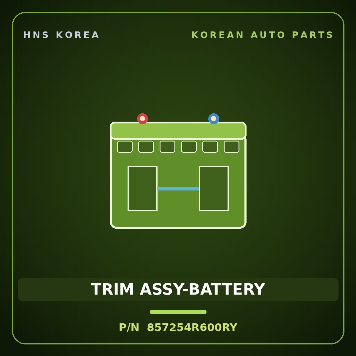 Genuine Mobis TRIM ASSY-BATTERY 857254R600RY for Sonata 2011 HNS Parts Korea