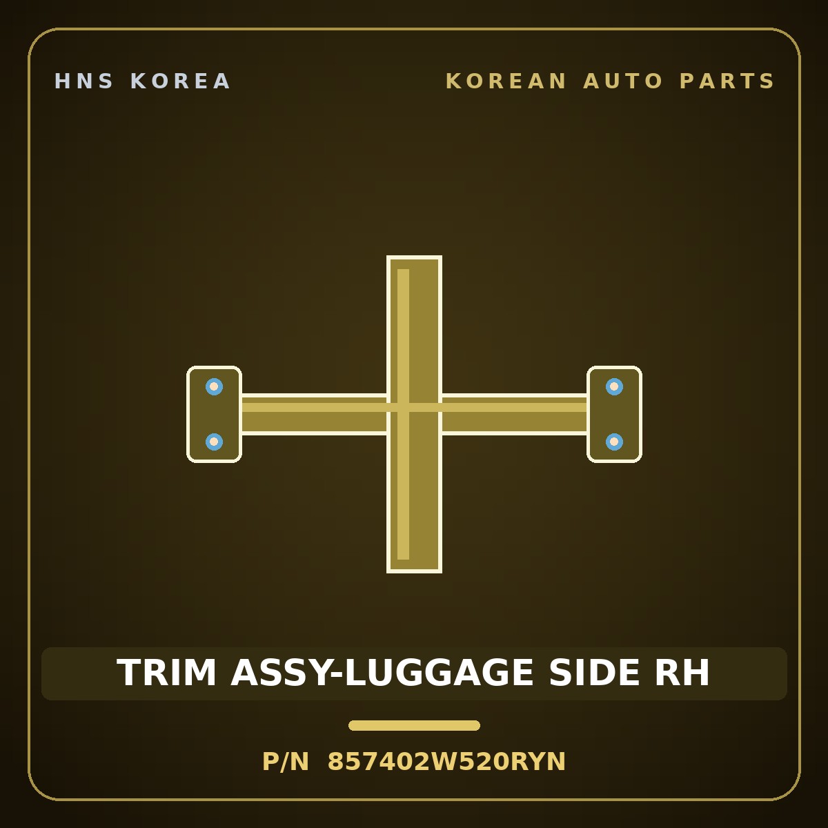 Genuine Mobis TRIM ASSY-LUGGAGE SIDE RH 857402W520RYN for Santa Fe 2012 HNS Parts Korea