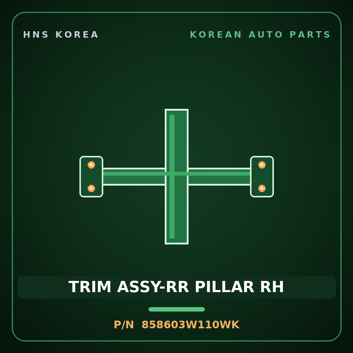 Genuine Mobis TRIM ASSY-RR PILLAR RH 858603W110WK for Sportage 2014 HNS Parts Korea