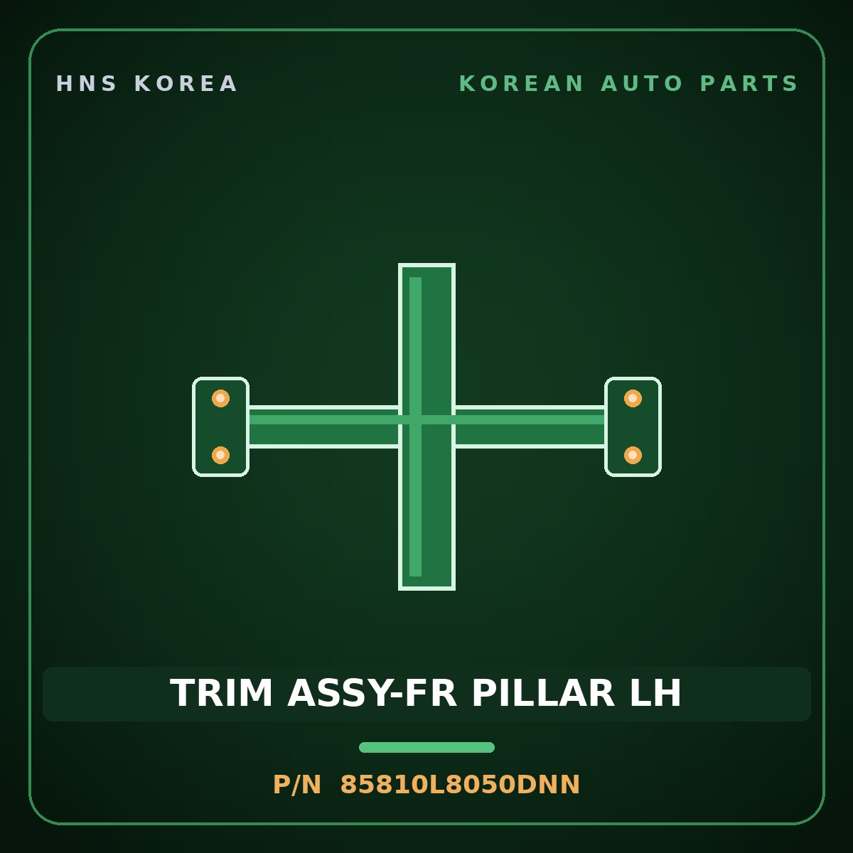 Genuine Mobis TRIM ASSY-FR PILLAR LH 85810L8050DNN for K8 2022 HNS Parts Korea