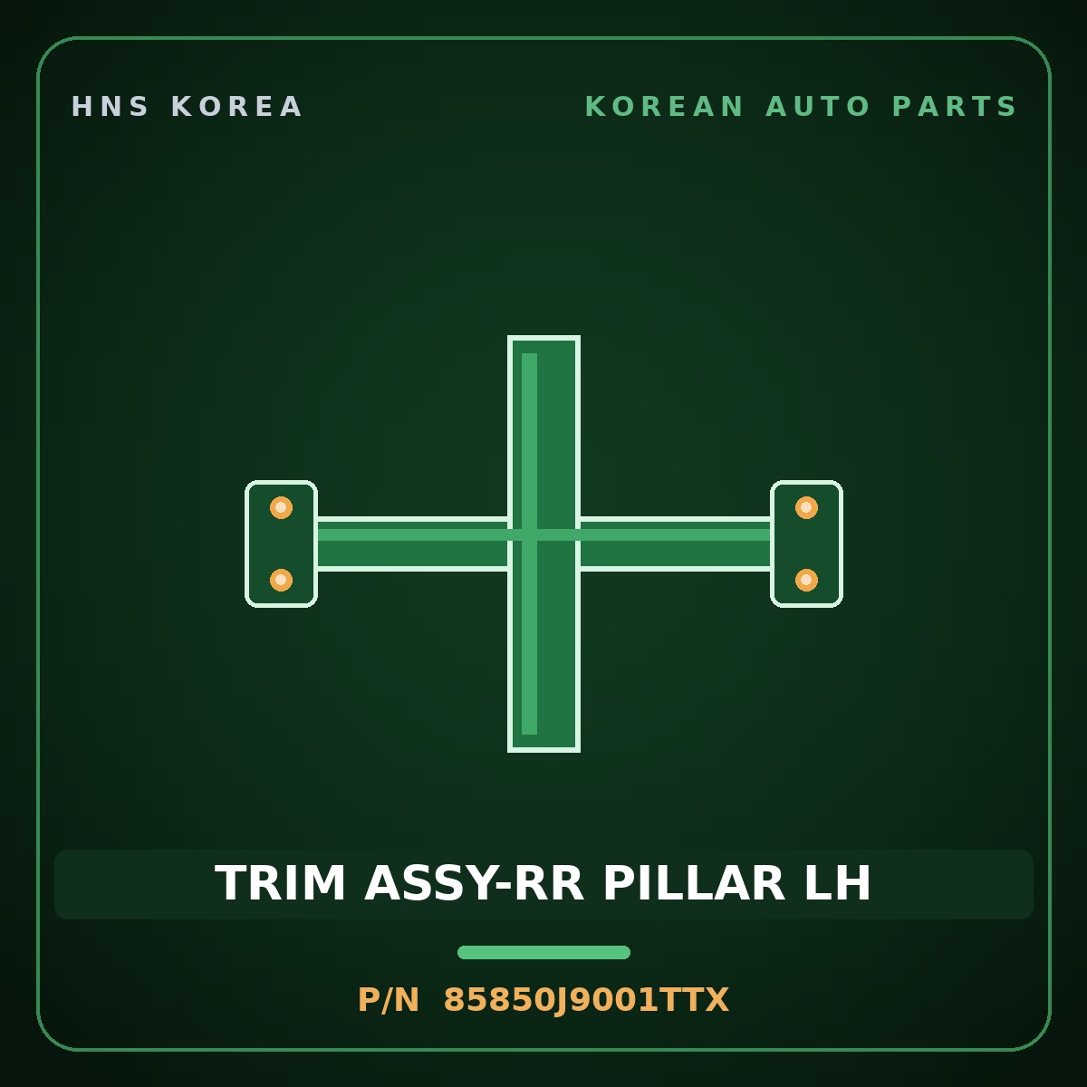 Genuine Mobis TRIM ASSY-RR PILLAR LH 85850J9001TTX for Kona 2018 HNS Parts Korea