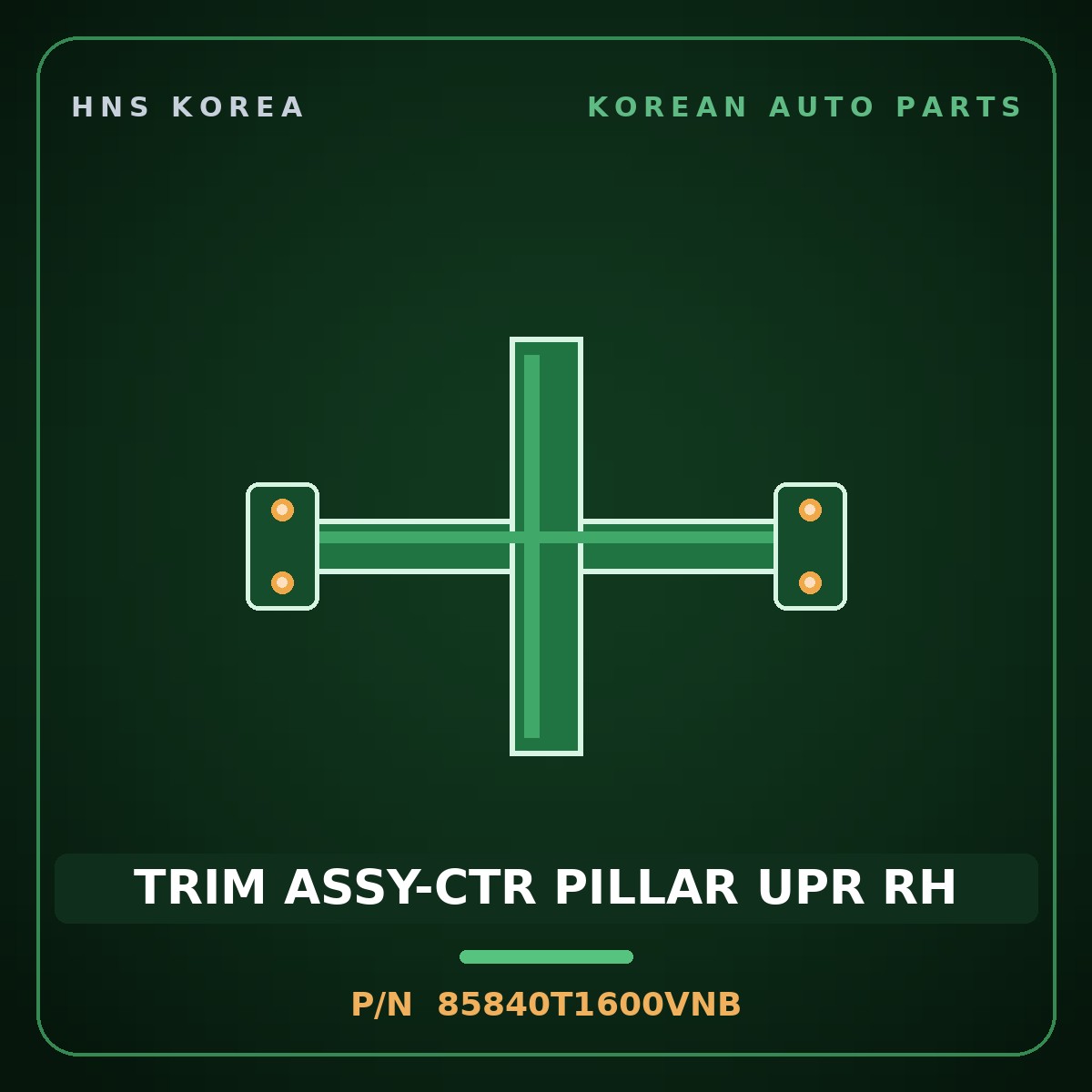 Genuine Mobis TRIM ASSY-CTR PILLAR UPR RH 85840T1600VNB for G80 2020 HNS Parts Korea