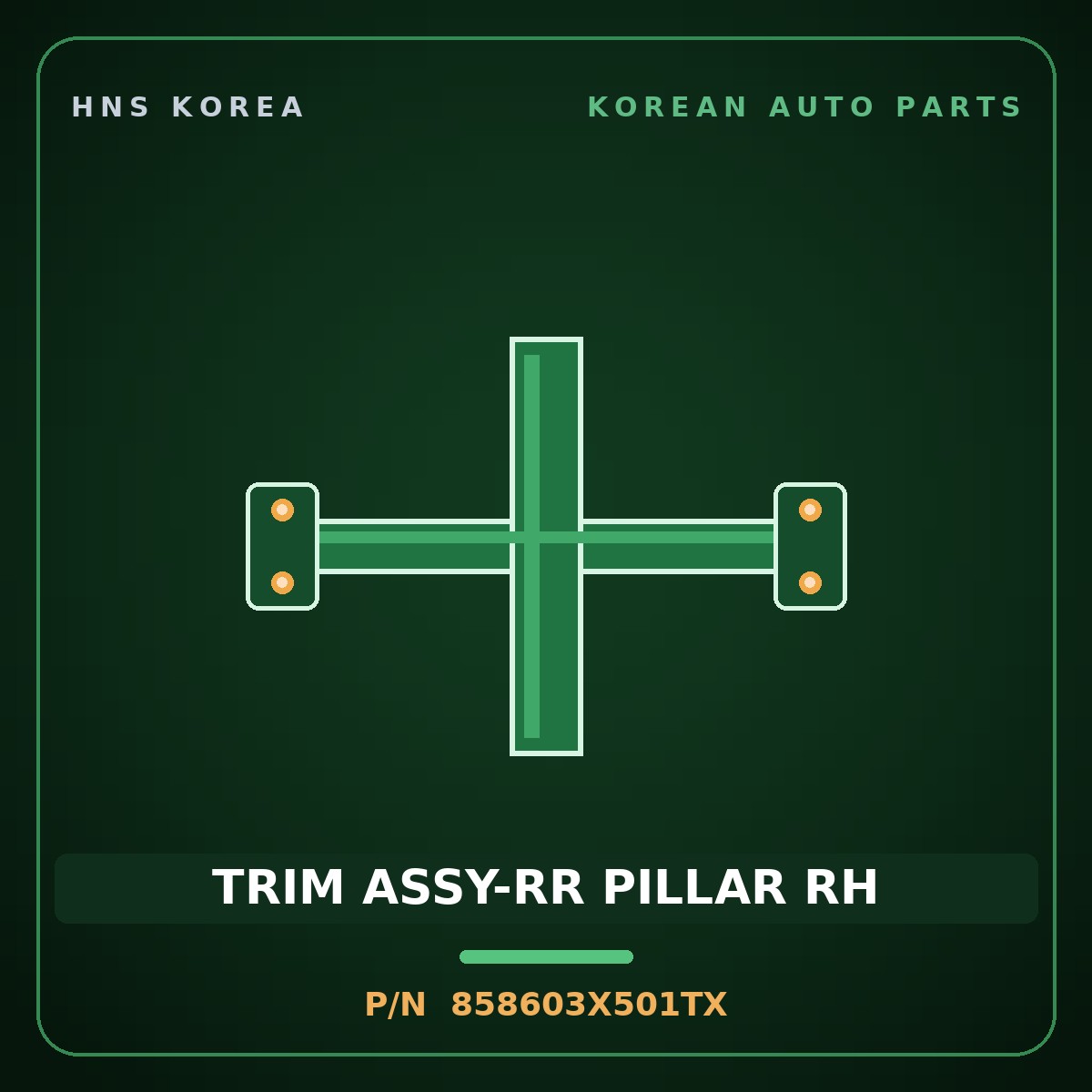 Genuine Mobis TRIM ASSY-RR PILLAR RH 858603X501TX for Elantra 2011 HNS Parts Korea