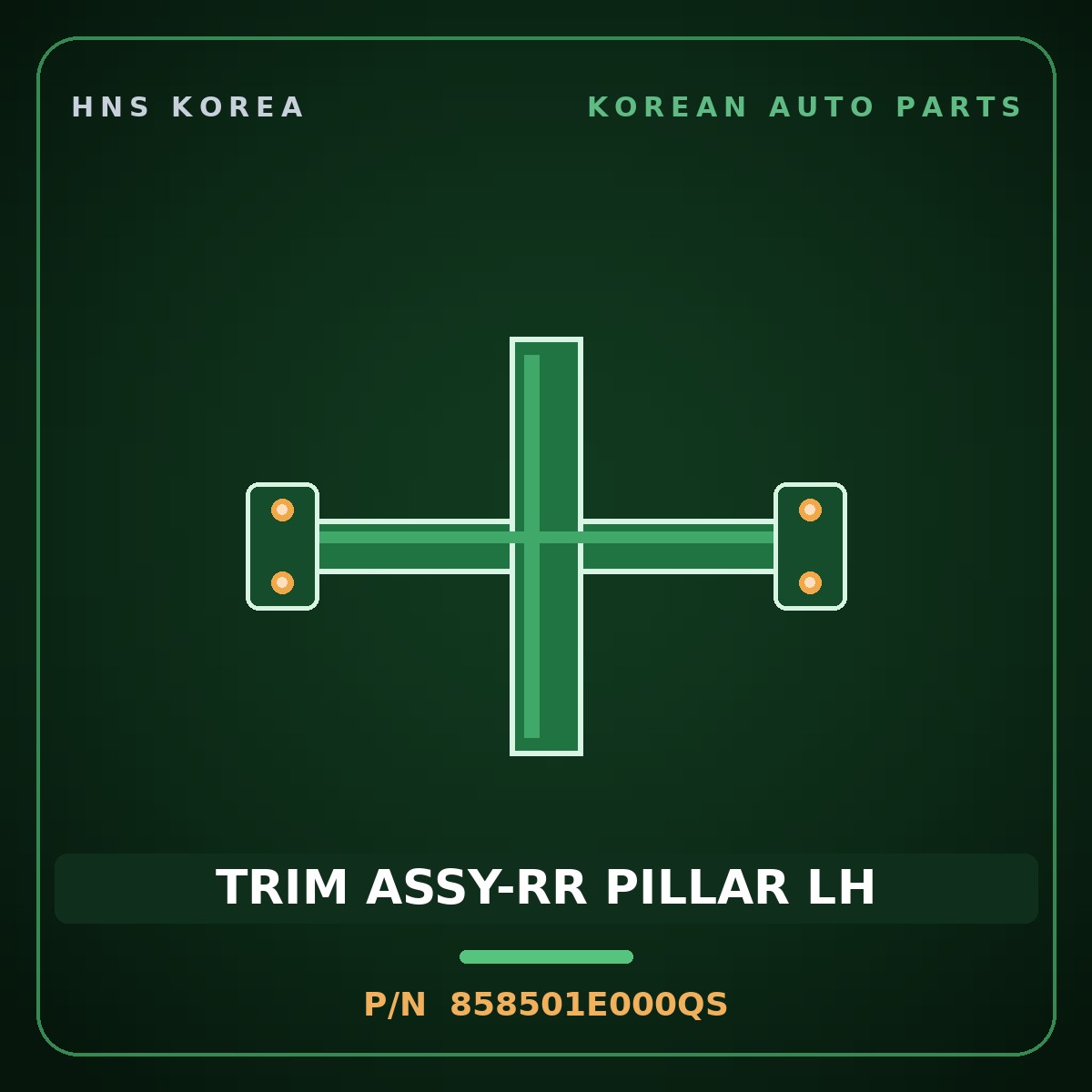 Genuine Mobis TRIM ASSY-RR PILLAR LH 858501E000QS for Verna 2006 HNS Parts Korea