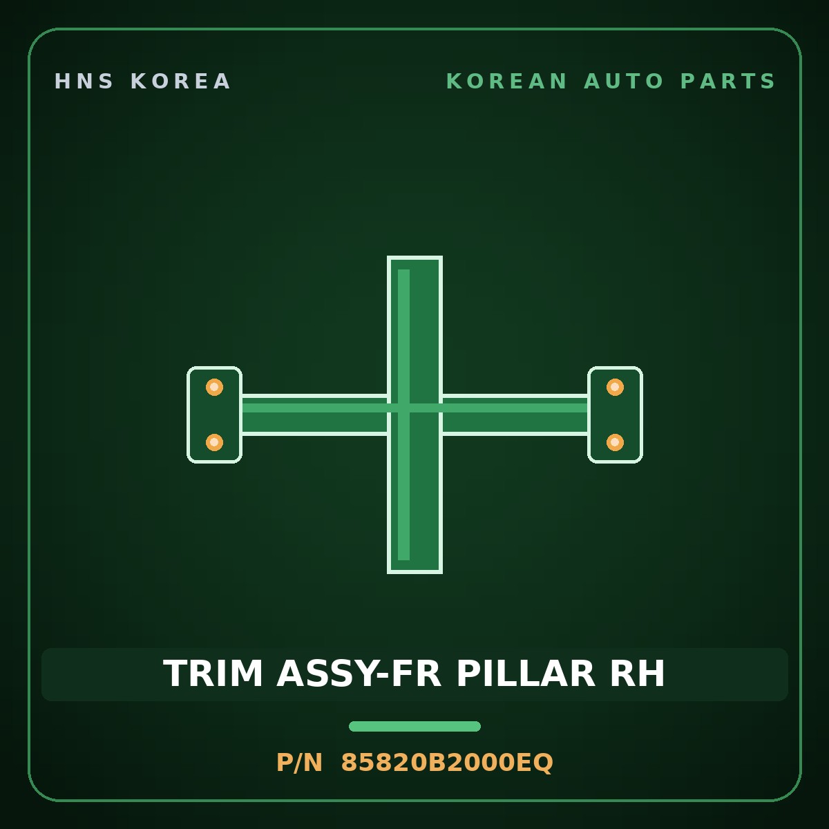 Genuine Mobis TRIM ASSY-FR PILLAR RH 85820B2000EQ for Soul 2013 HNS Parts Korea