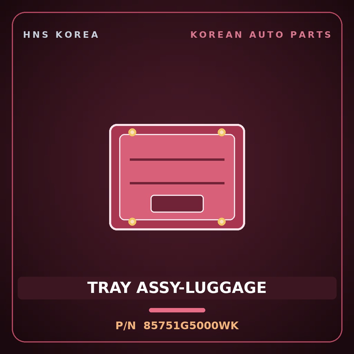Genuine Mobis TRAY ASSY-LUGGAGE 85751G5000WK for Niro 2016 HNS Parts Korea