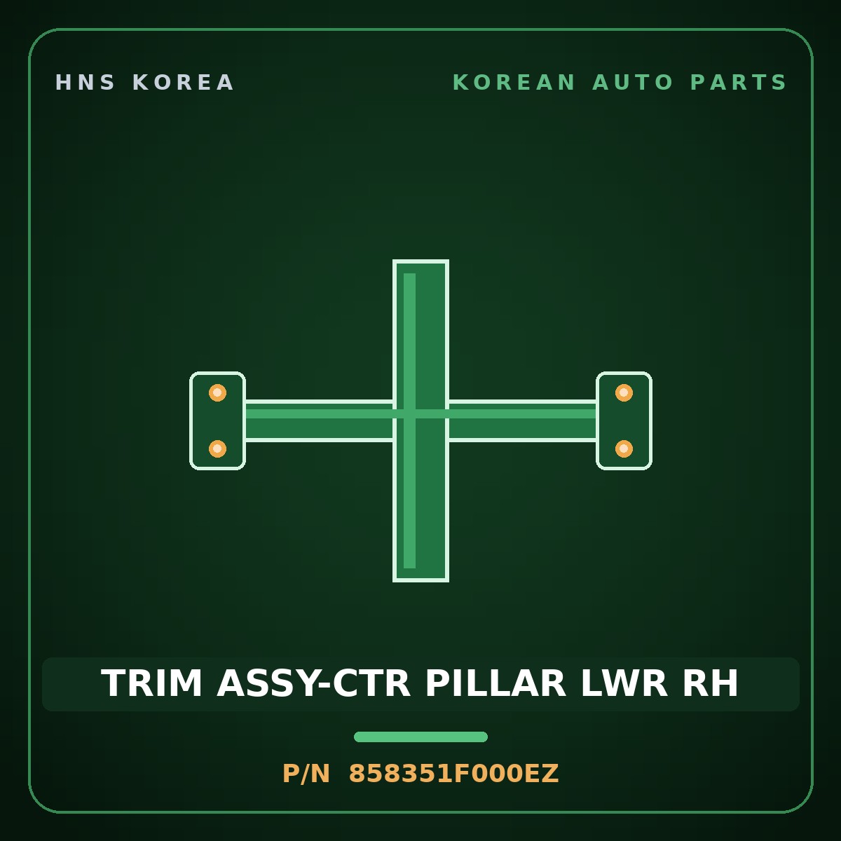 Genuine Mobis TRIM ASSY-CTR PILLAR LWR RH 858351F000EZ for Sportage 2004 HNS Parts Korea