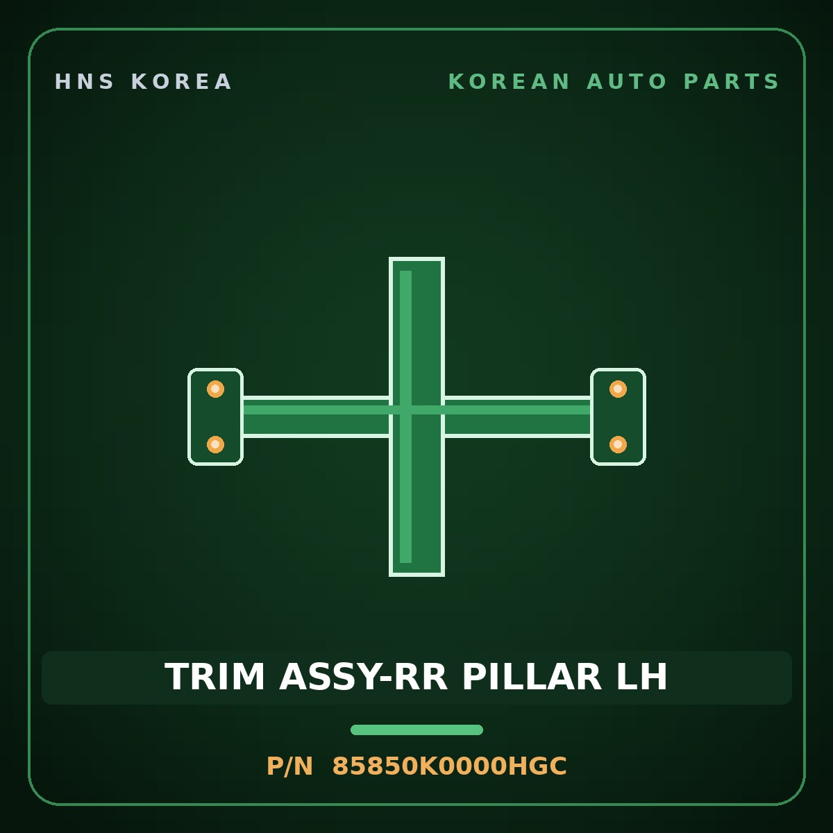Genuine Mobis TRIM ASSY-RR PILLAR LH 85850K0000HGC for Soul 2019 HNS Parts Korea
