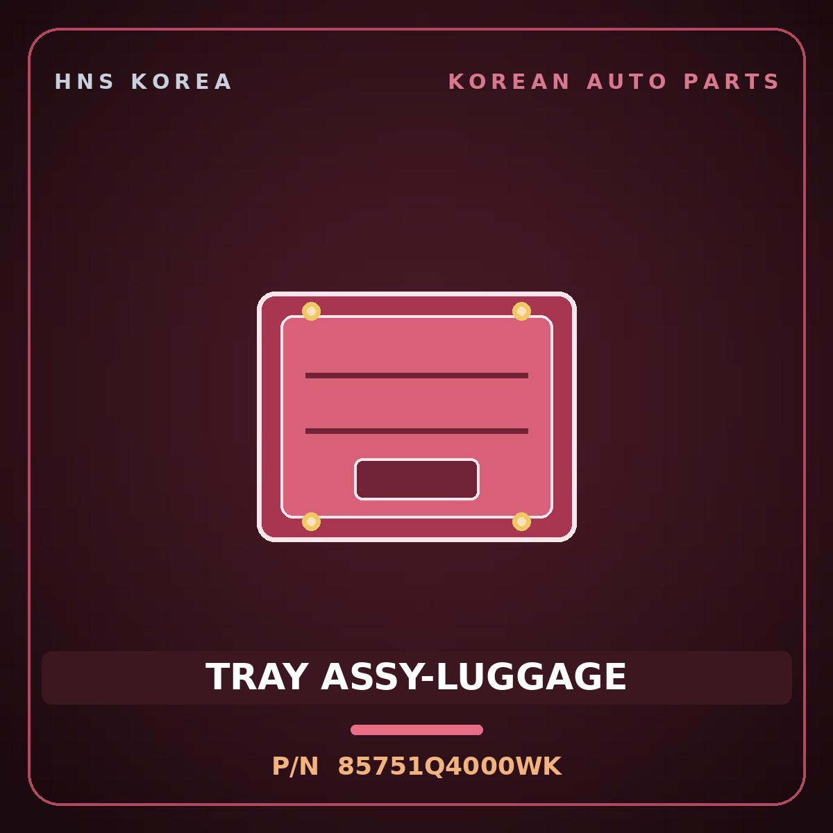 Genuine Mobis TRAY ASSY-LUGGAGE 85751Q4000WK for Niro 2019 HNS Parts Korea