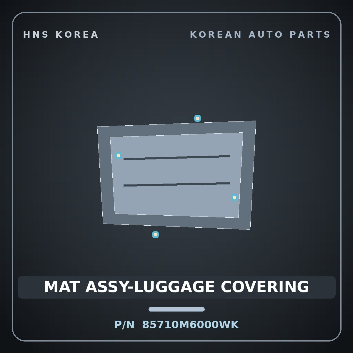 Genuine Mobis MAT ASSY-LUGGAGE COVERING 85710M6000WK for K3 2018 HNS Parts Korea