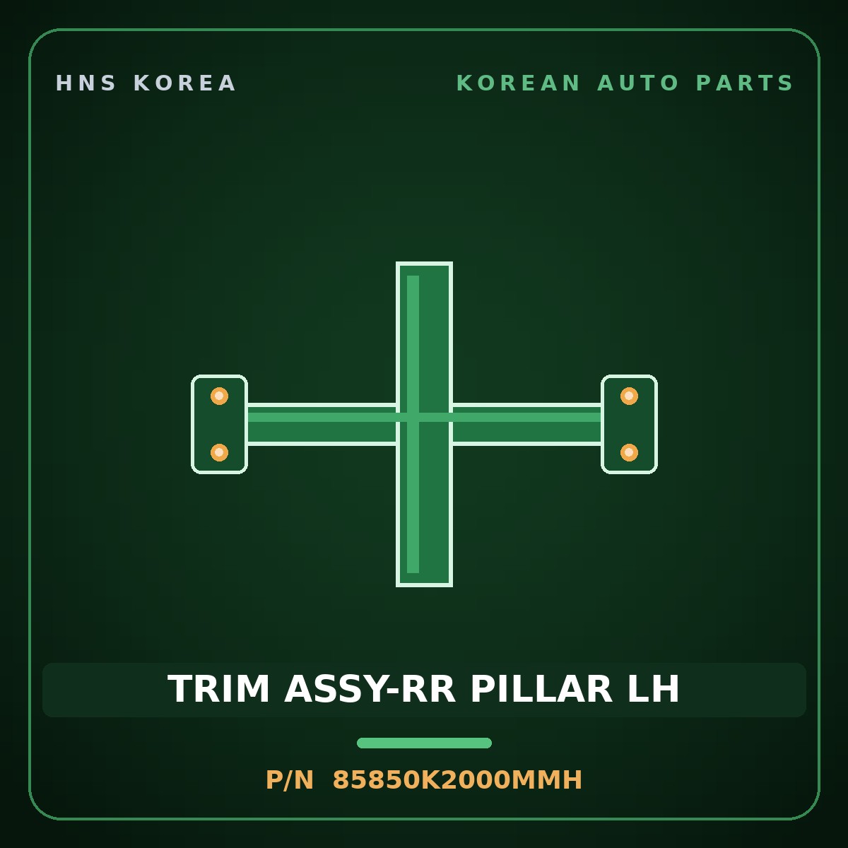 Genuine Mobis TRIM ASSY-RR PILLAR LH 85850K2000MMH for Venue 2019 HNS Parts Korea