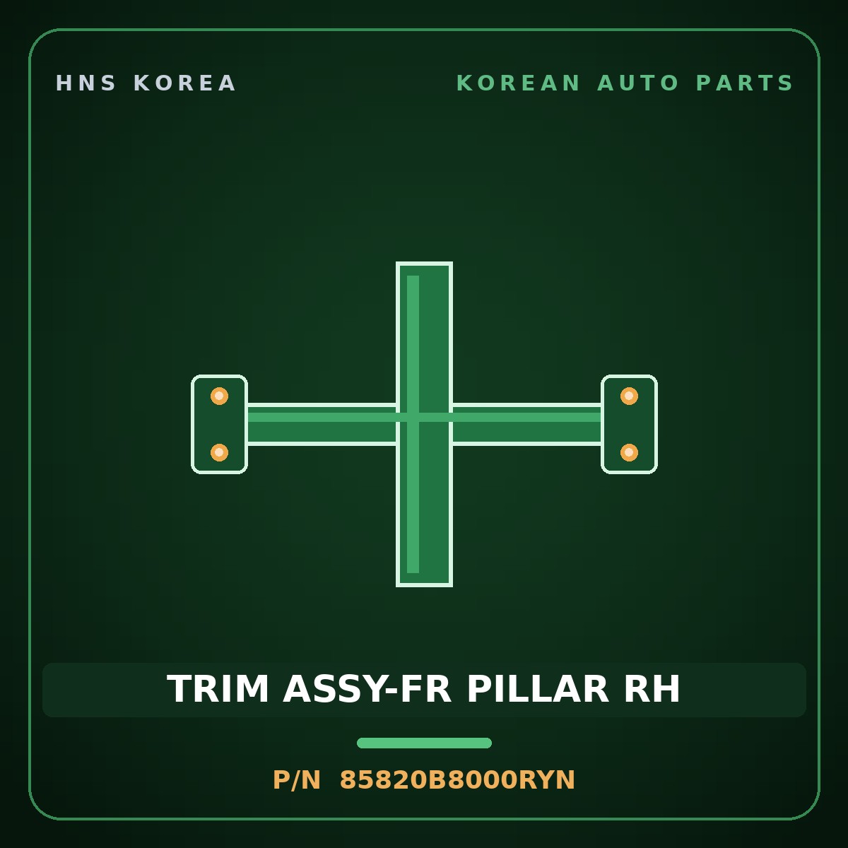 Genuine Mobis TRIM ASSY-FR PILLAR RH 85820B8000RYN for Maxcruz 2015 HNS Parts Korea