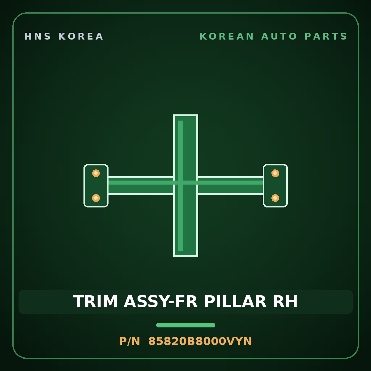 Genuine Mobis TRIM ASSY-FR PILLAR RH 85820B8000VYN for Maxcruz 2016 HNS Parts Korea