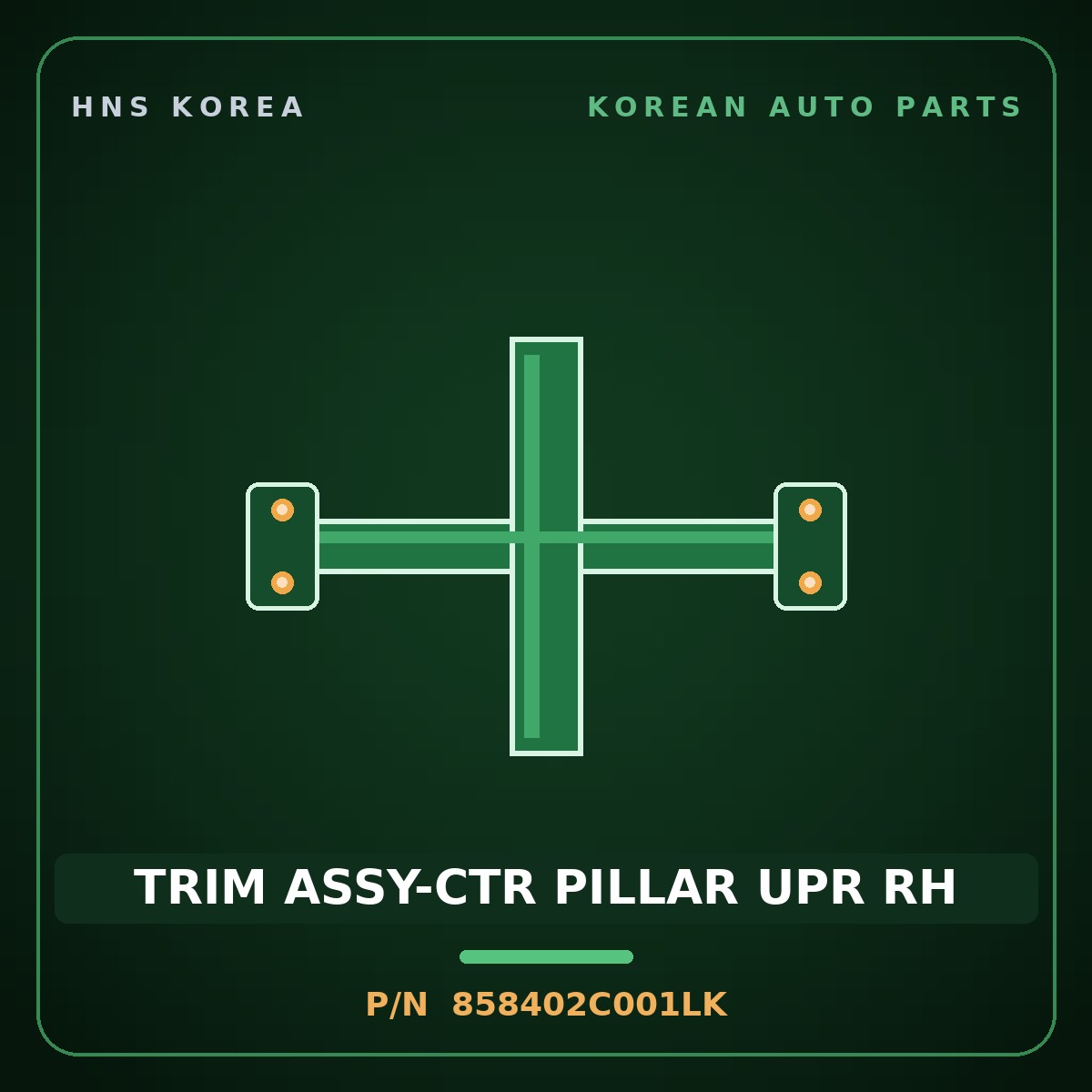 Genuine Mobis TRIM ASSY-CTR PILLAR UPR RH 858402C001LK for Tuscani 2006 HNS Parts Korea