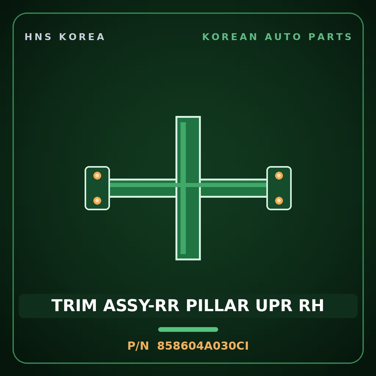 Genuine Mobis TRIM ASSY-RR PILLAR UPR RH 858604A030CI for Grand Starex 1997 HNS Parts Korea