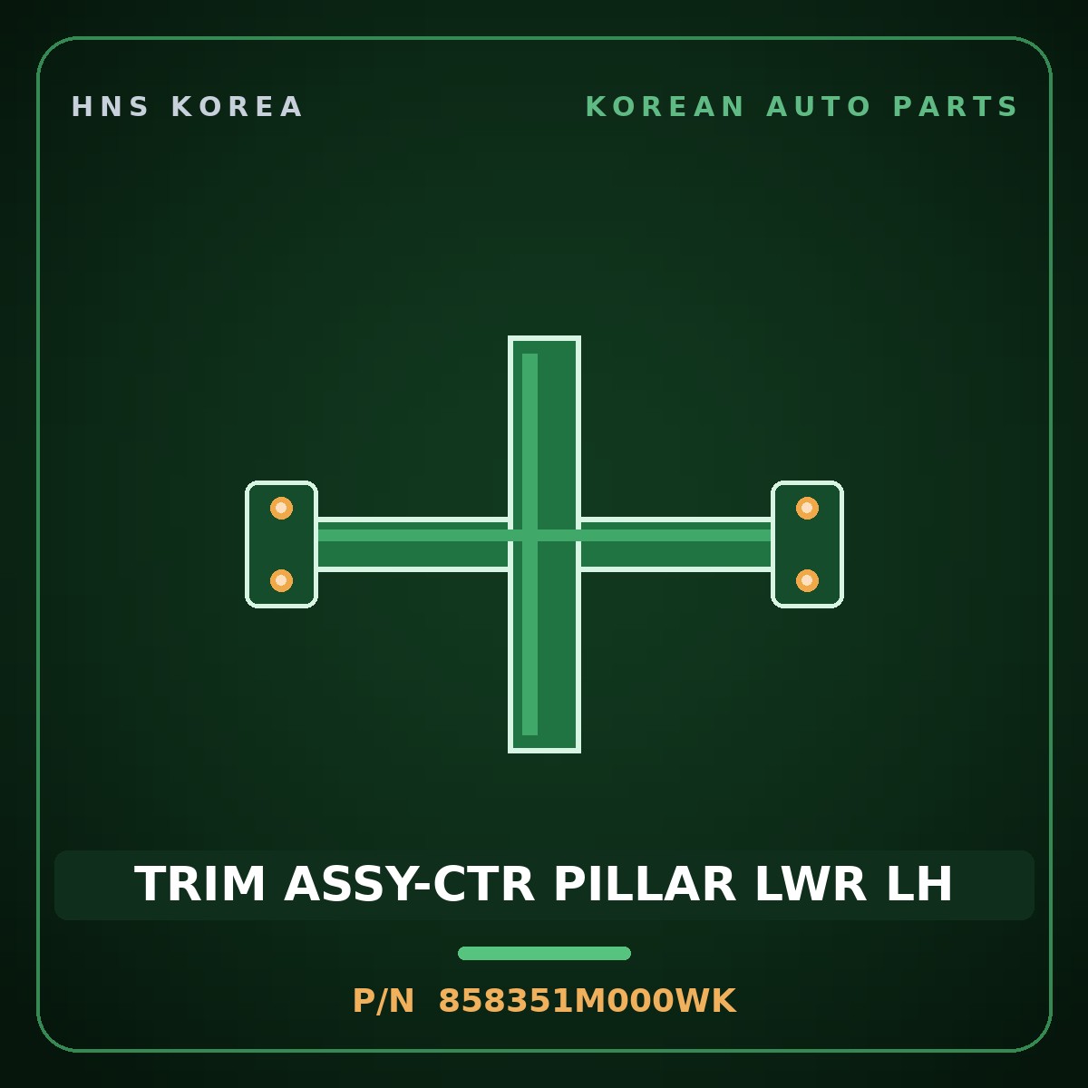 Genuine Mobis TRIM ASSY-CTR PILLAR LWR LH 858351M000WK for Forte 2008 HNS Parts Korea