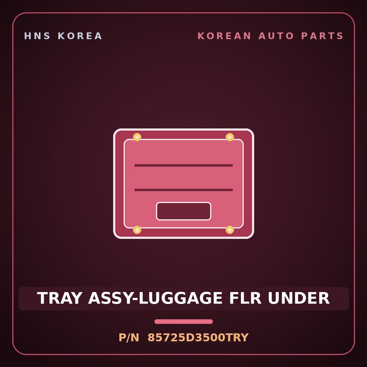 Genuine Mobis TRAY ASSY-LUGGAGE FLR UNDER 85725D3500TRY for Tucson 2018 HNS Parts Korea