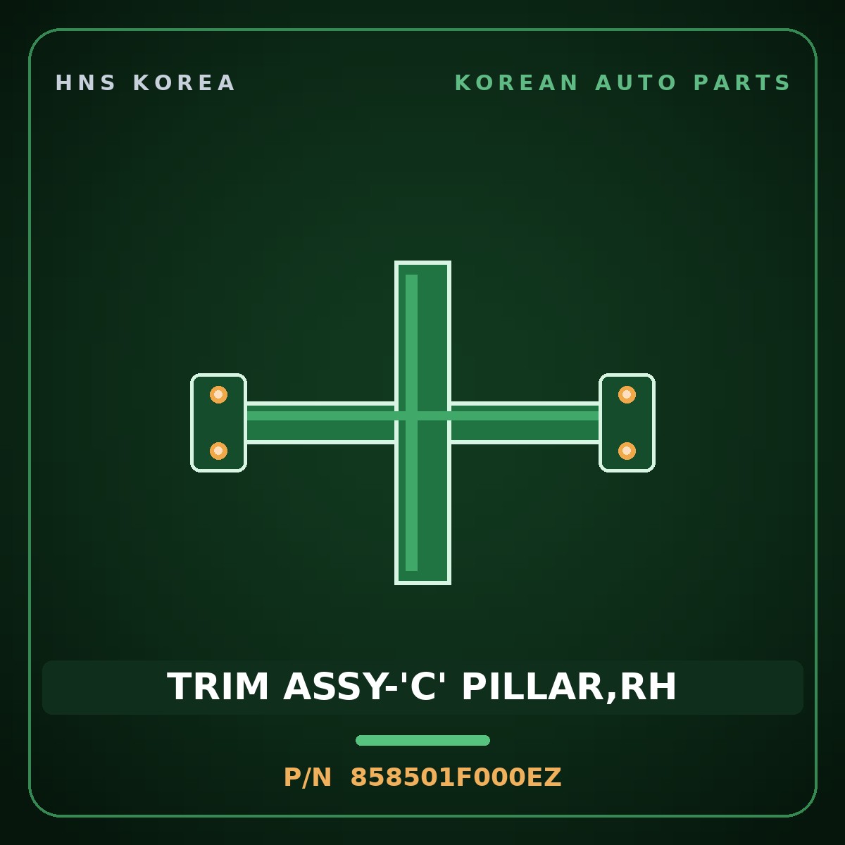 Genuine Mobis TRIM ASSY-'C' PILLAR,RH 858501F000EZ for Sportage 2004 HNS Parts Korea