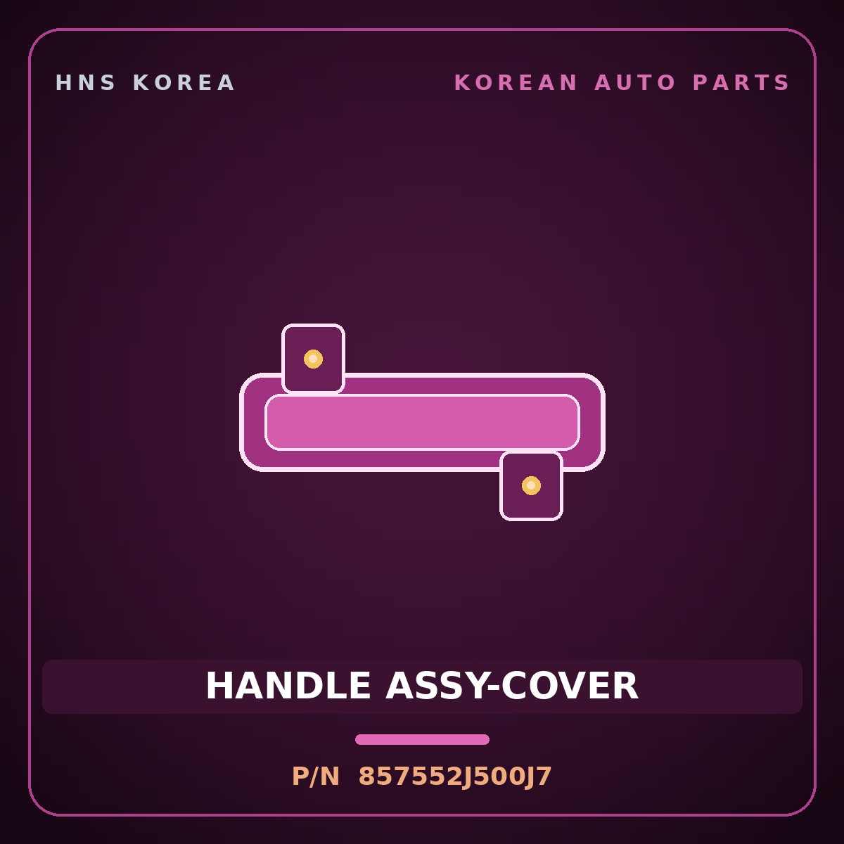 Genuine Mobis HANDLE ASSY-COVER 857552J500J7 for Mohave 2007 HNS Parts Korea