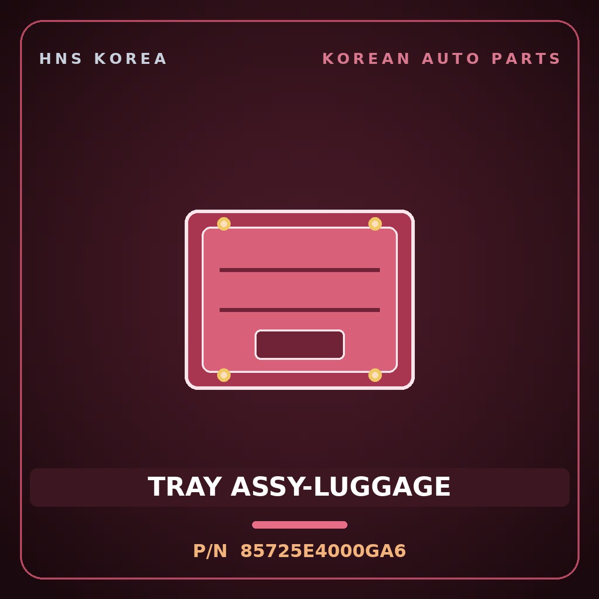 Genuine Mobis TRAY ASSY-LUGGAGE 85725E4000GA6 for Soul 2014 HNS Parts Korea
