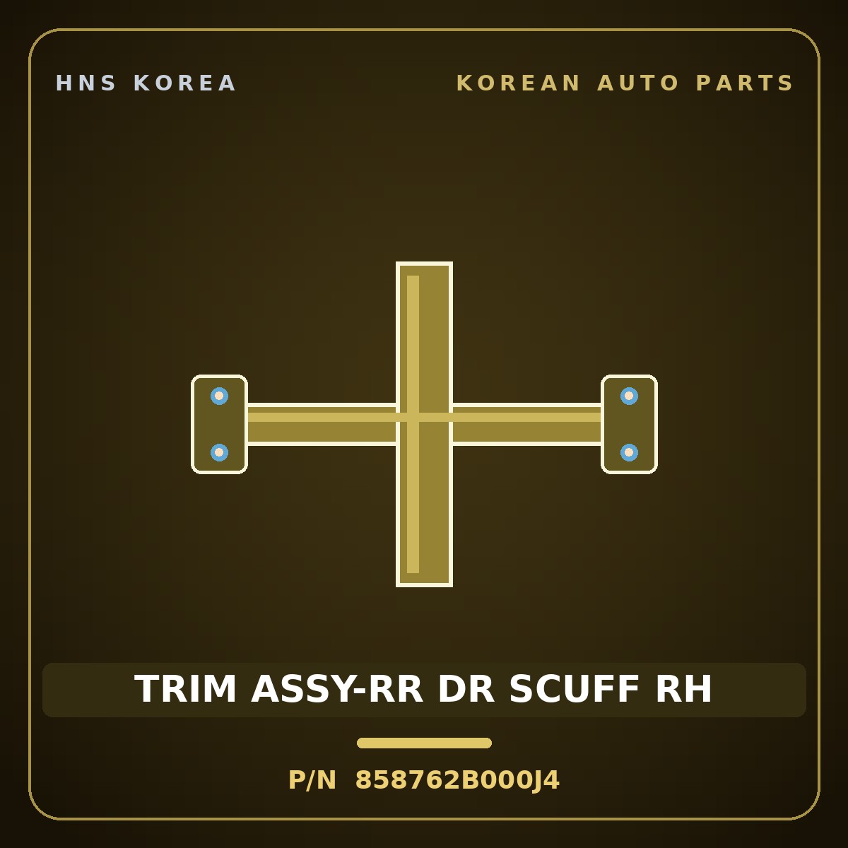 Genuine Mobis TRIM ASSY-RR DR SCUFF RH 858762B000J4 for Santa Fe 2006 HNS Parts Korea