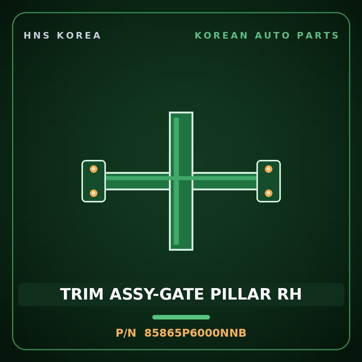 Genuine Mobis TRIM ASSY-GATE PILLAR RH 85865P6000NNB for Santa Fe 2024 HNS Parts Korea