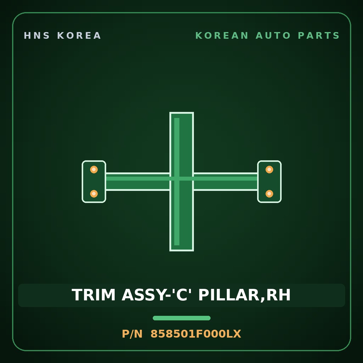 Genuine Mobis TRIM ASSY-'C' PILLAR,RH 858501F000LX for Sportage 2004 HNS Parts Korea