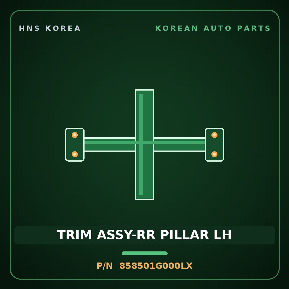 Genuine Mobis TRIM ASSY-RR PILLAR LH 858501G000LX for Pride 2005 HNS Parts Korea