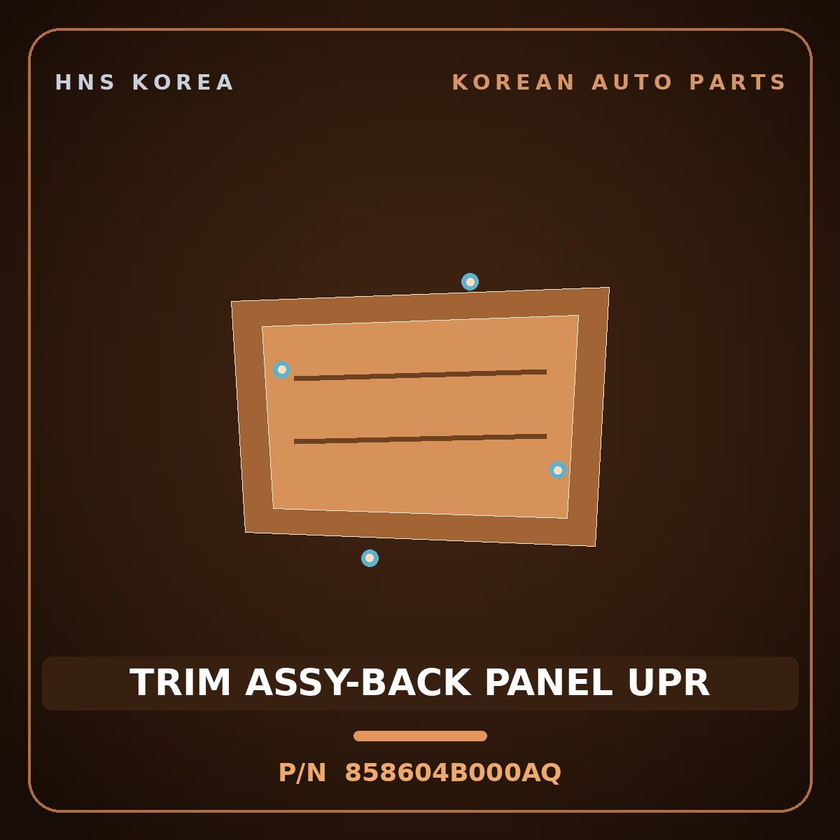 Genuine Mobis TRIM ASSY-BACK PANEL UPR 858604B000AQ for Porter 1996 HNS Parts Korea