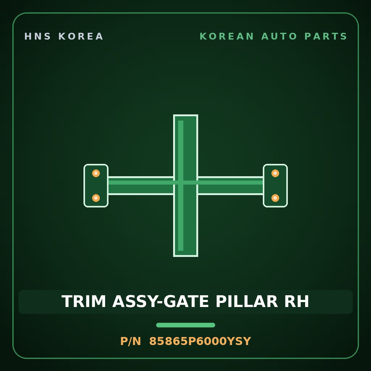 Genuine Mobis TRIM ASSY-GATE PILLAR RH 85865P6000YSY for Santa Fe 2024 HNS Parts Korea