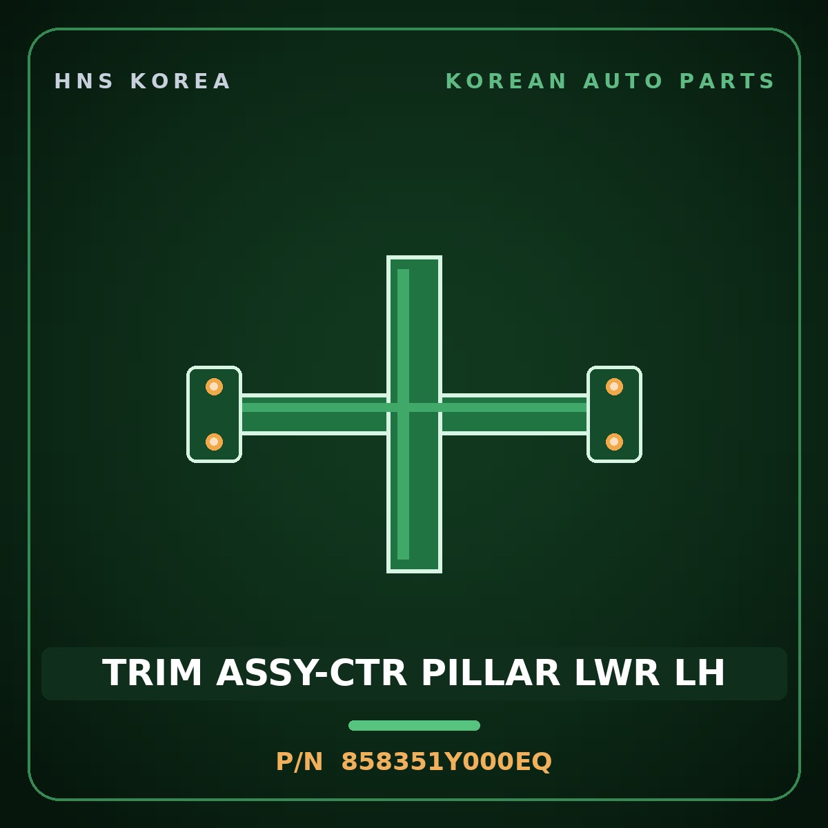 Genuine Mobis TRIM ASSY-CTR PILLAR LWR LH 858351Y000EQ for Morning 2015 HNS Parts Korea