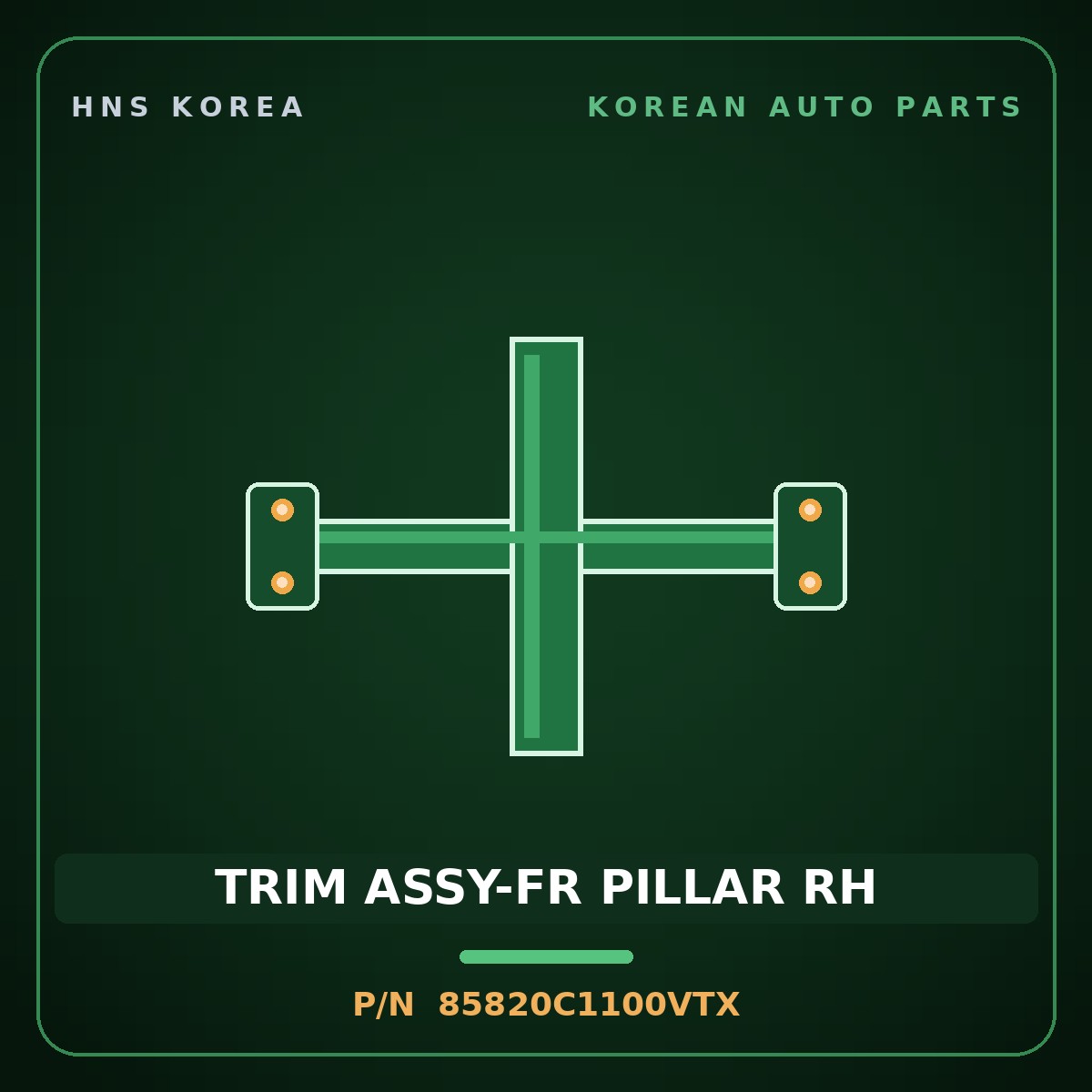 Genuine Mobis TRIM ASSY-FR PILLAR RH 85820C1100VTX for Sonata 2017 HNS Parts Korea