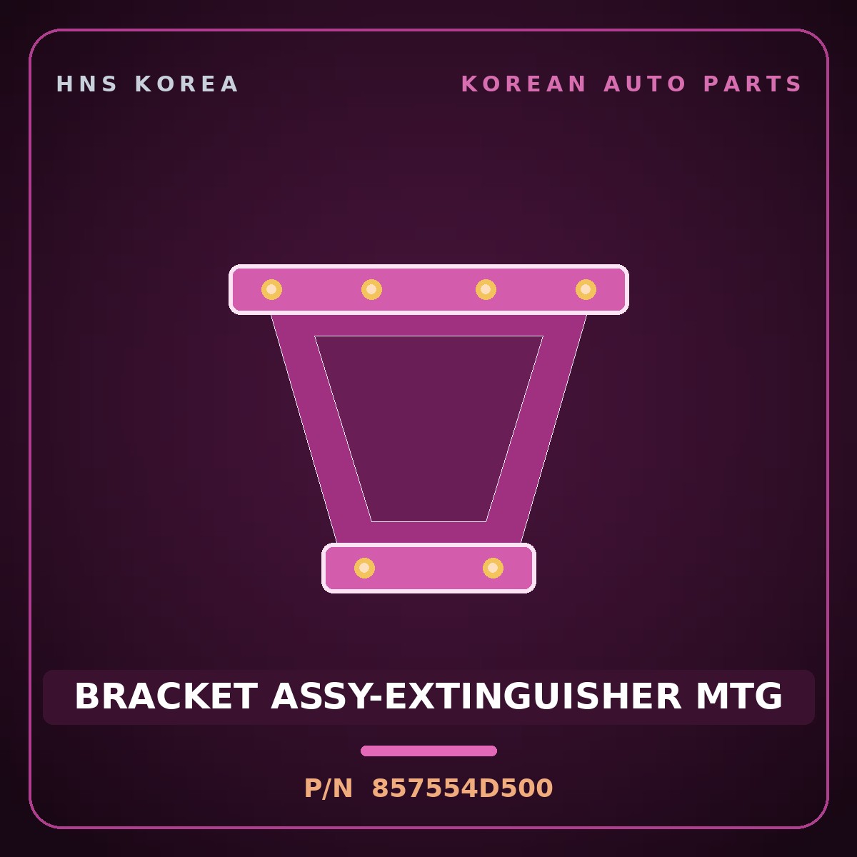 Genuine Mobis BRACKET ASSY-EXTINGUISHER MTG 857554D500 for Carnival 2005 HNS Parts Korea