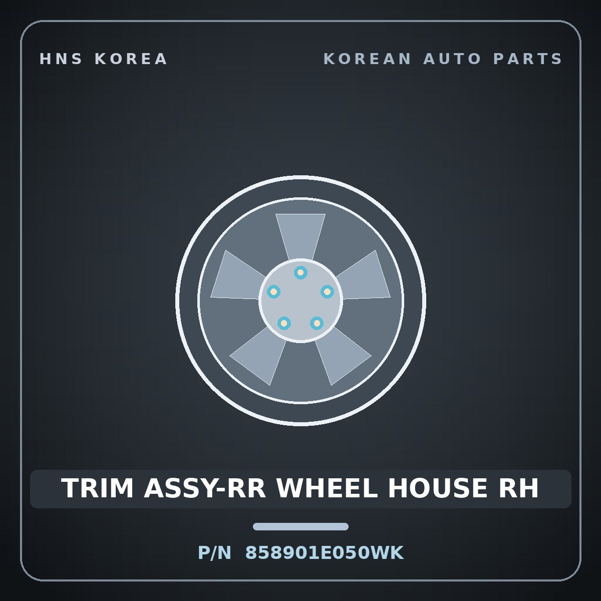 Genuine Mobis TRIM ASSY-RR WHEEL HOUSE RH 858901E050WK for Verna 2006 HNS Parts Korea