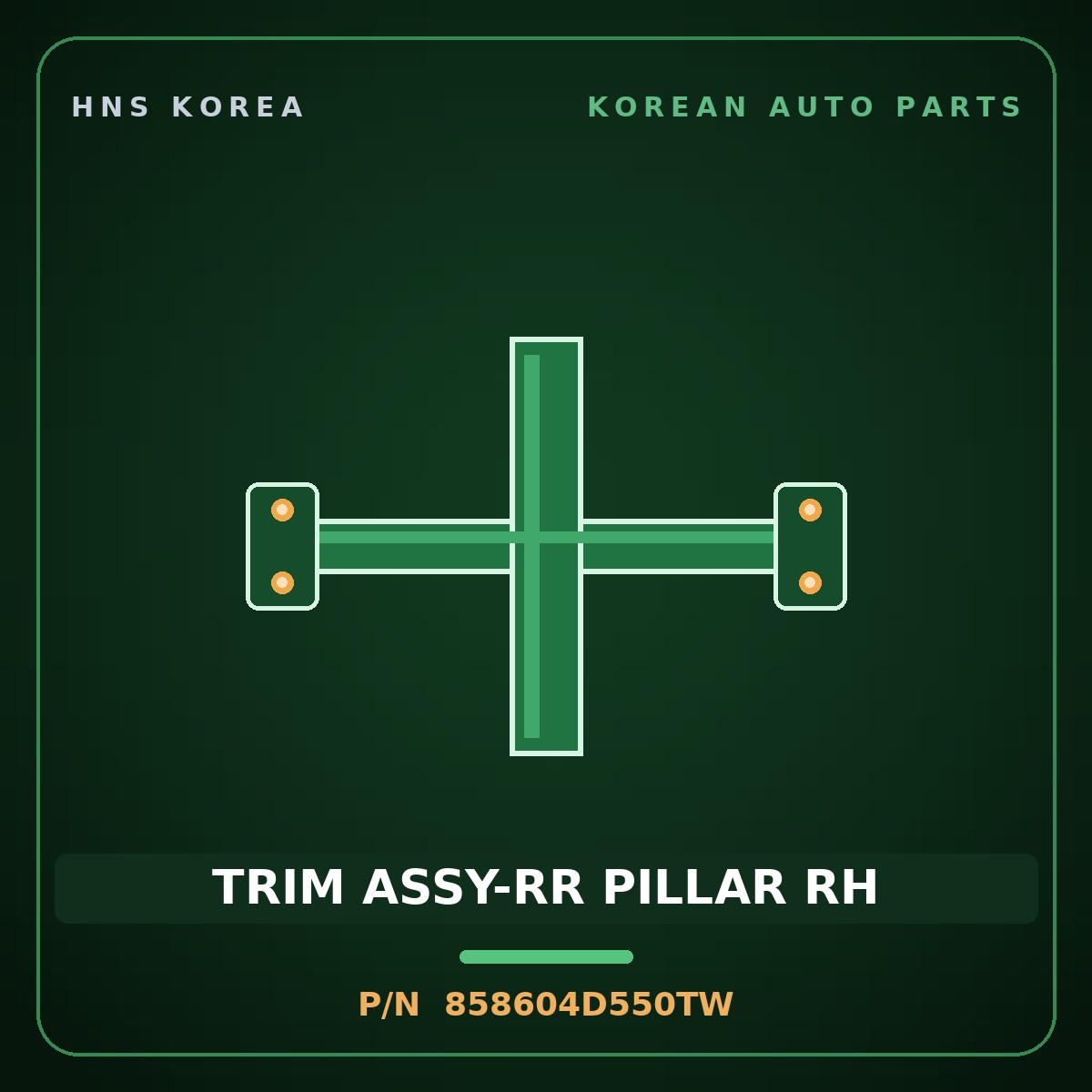 Genuine Mobis TRIM ASSY-RR PILLAR RH 858604D550TW for Carnival 2005 HNS Parts Korea