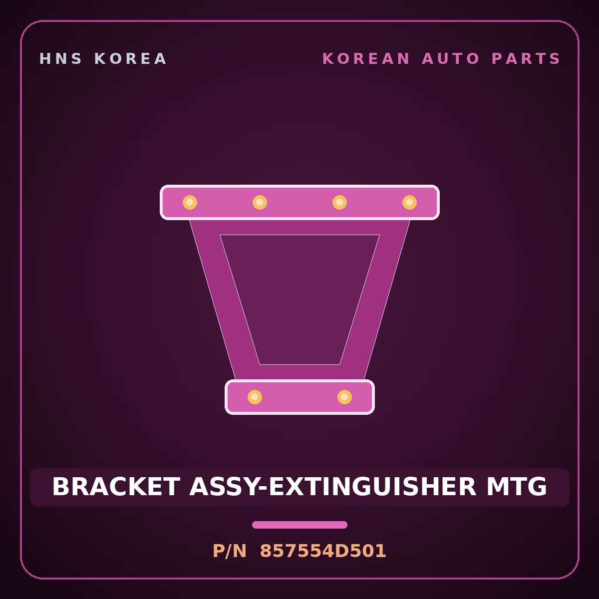 Genuine Mobis BRACKET ASSY-EXTINGUISHER MTG 857554D501 for Carnival 2005 HNS Parts Korea