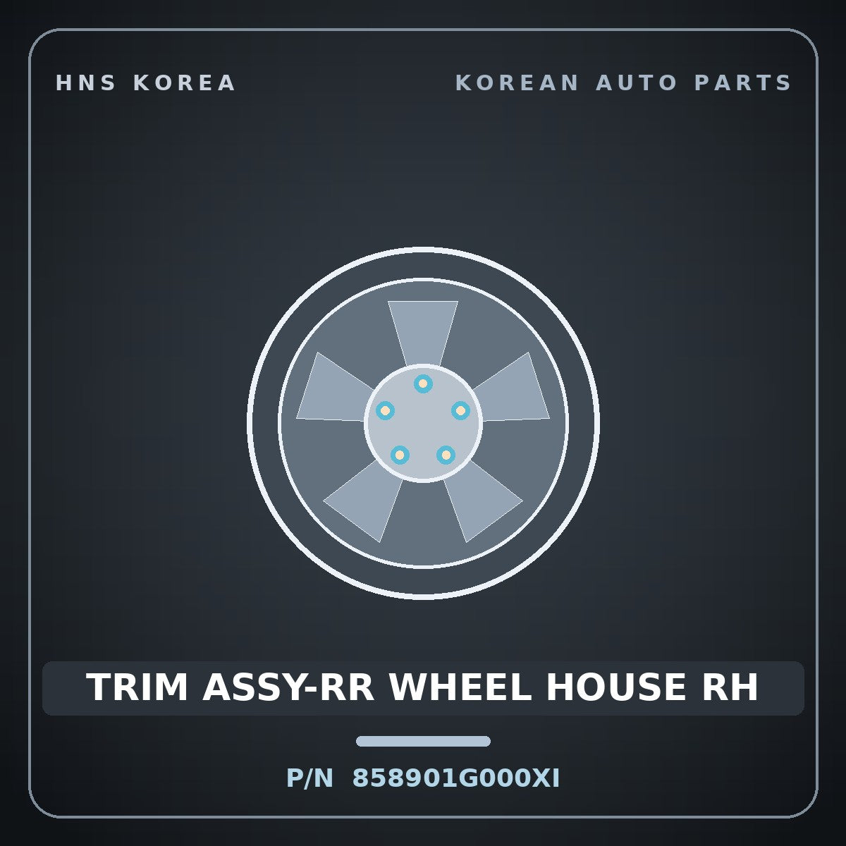 Genuine Mobis TRIM ASSY-RR WHEEL HOUSE RH 858901G000XI for Pride 2005 HNS Parts Korea