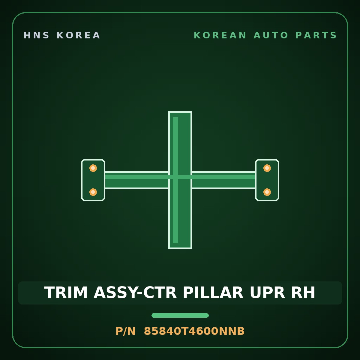 Genuine Mobis TRIM ASSY-CTR PILLAR UPR RH 85840T4600NNB for G90 2022 HNS Parts Korea