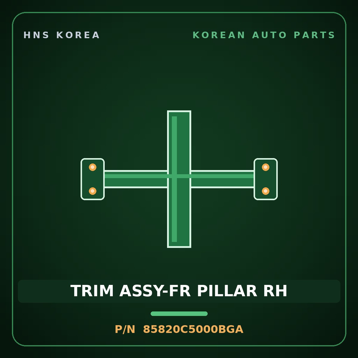 Genuine Mobis TRIM ASSY-FR PILLAR RH 85820C5000BGA for Sorento 2015 HNS Parts Korea