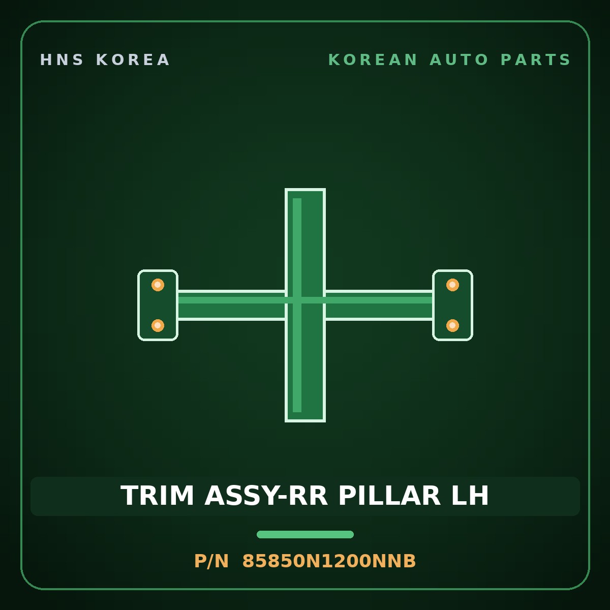 Genuine Mobis TRIM ASSY-RR PILLAR LH 85850N1200NNB for Grandeur 2023 HNS Parts Korea