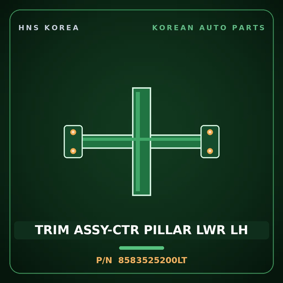 Genuine Mobis TRIM ASSY-CTR PILLAR LWR LH 8583525200LT for Verna 2000 HNS Parts Korea
