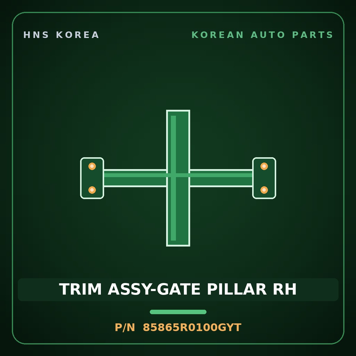 Genuine Mobis TRIM ASSY-GATE PILLAR RH 85865R0100GYT for Carnival 2024 HNS Parts Korea