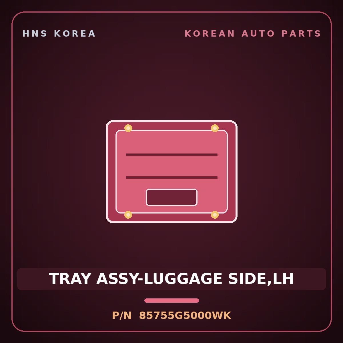 Genuine Mobis TRAY ASSY-LUGGAGE SIDE,LH 85755G5000WK for Niro 2016 HNS Parts Korea