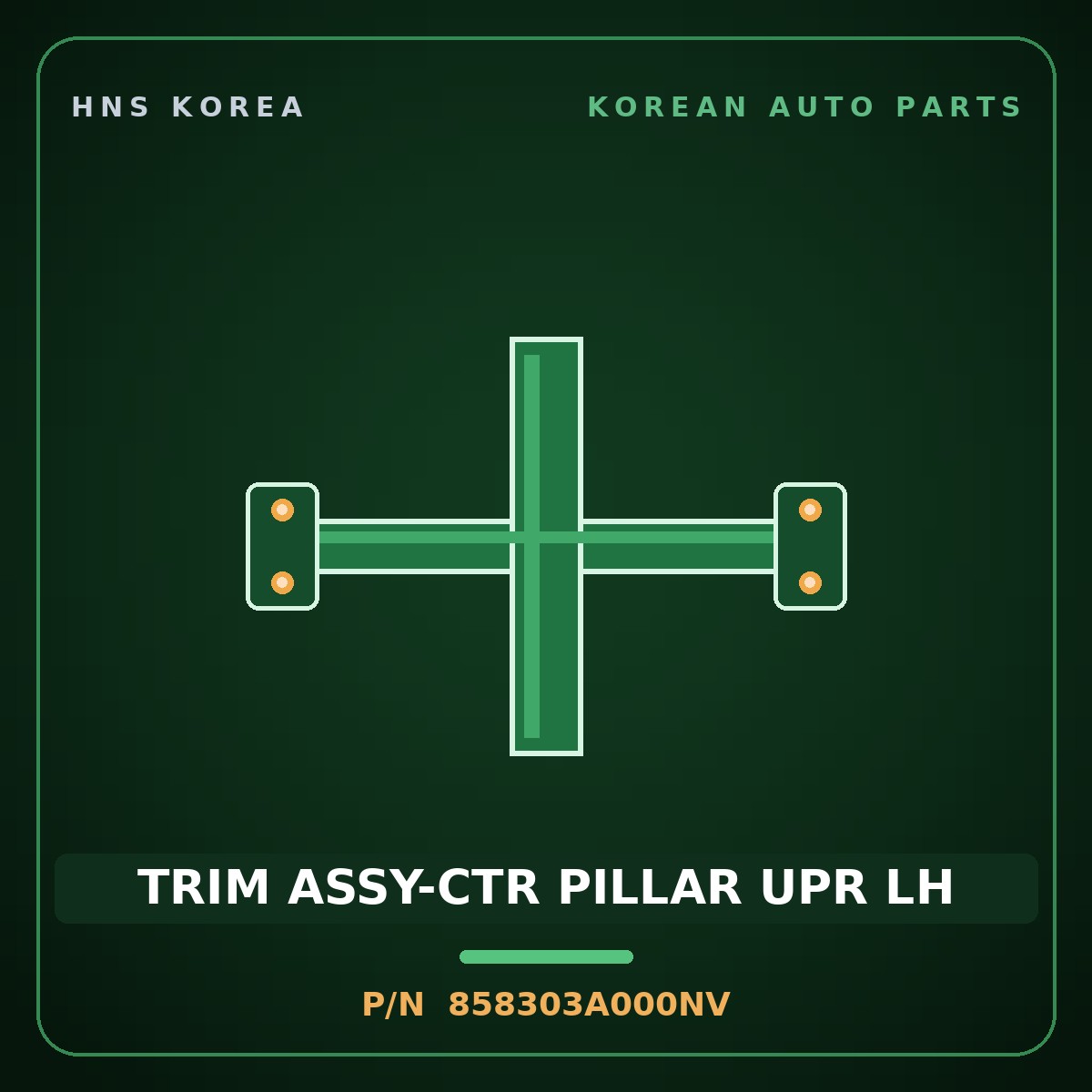 Genuine Mobis TRIM ASSY-CTR PILLAR UPR LH 858303A000NV for Trajet 1999 HNS Parts Korea