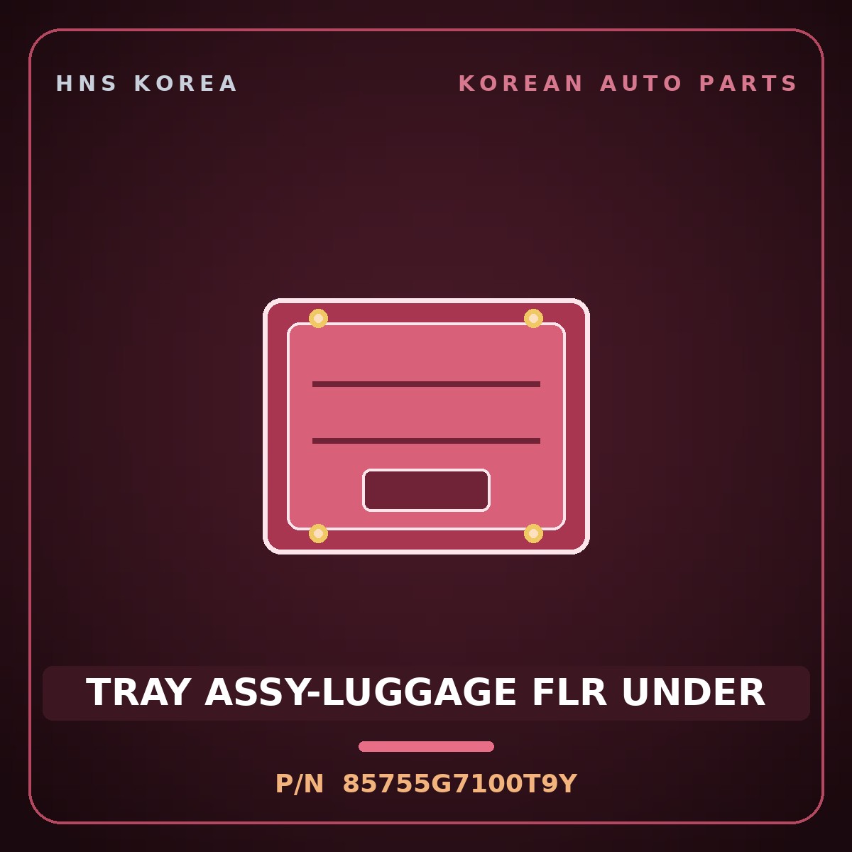Genuine Mobis TRAY ASSY-LUGGAGE FLR UNDER 85755G7100T9Y for IONIQ 2016 HNS Parts Korea