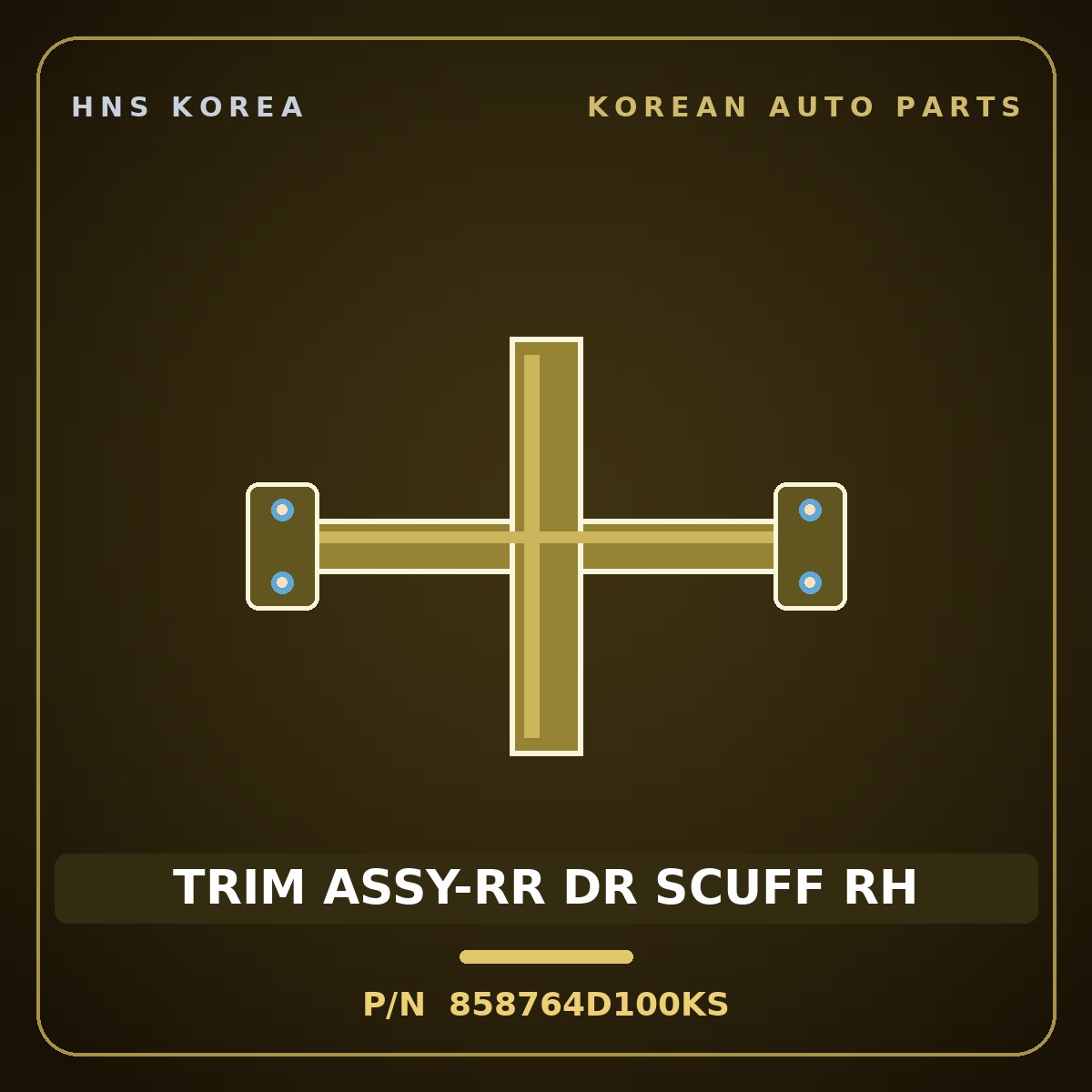 Genuine Mobis TRIM ASSY-RR DR SCUFF RH 858764D100KS for Carnival 2005 HNS Parts Korea