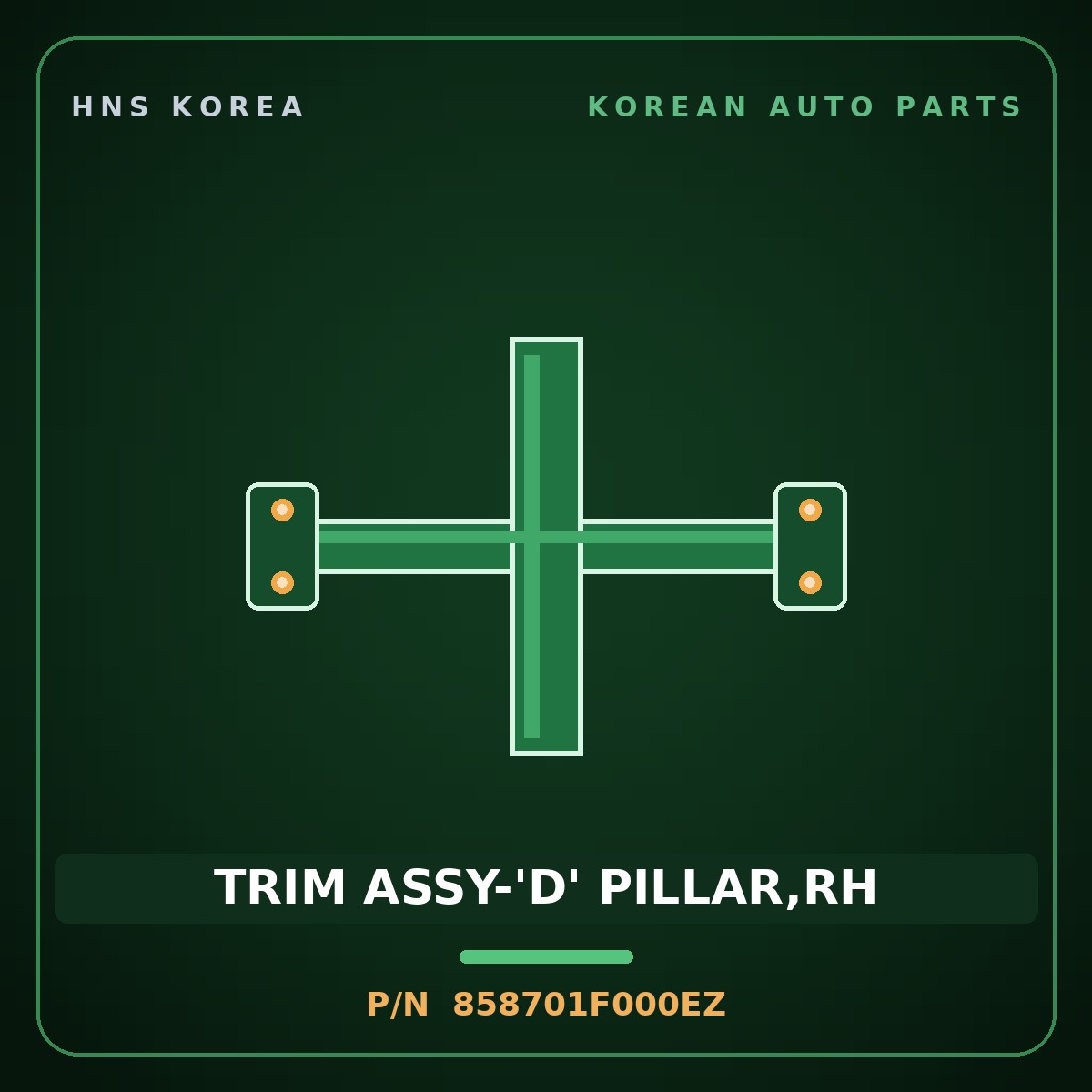 Genuine Mobis TRIM ASSY-'D' PILLAR,RH 858701F000EZ for Sportage 2004 HNS Parts Korea