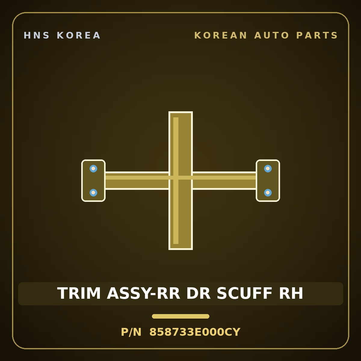Genuine Mobis TRIM ASSY-RR DR SCUFF RH 858733E000CY for Sorento 2002 HNS Parts Korea