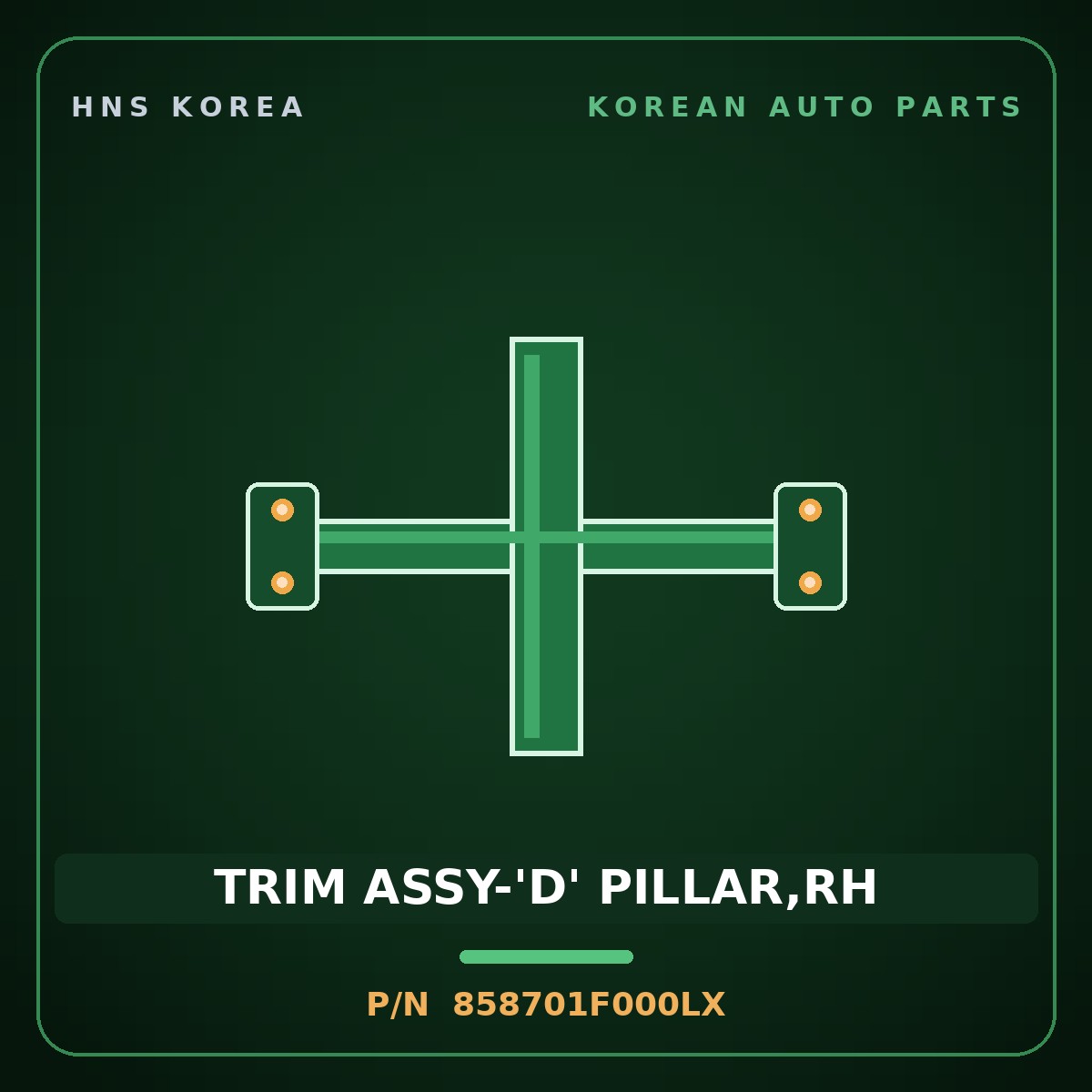 Genuine Mobis TRIM ASSY-'D' PILLAR,RH 858701F000LX for Sportage 2004 HNS Parts Korea