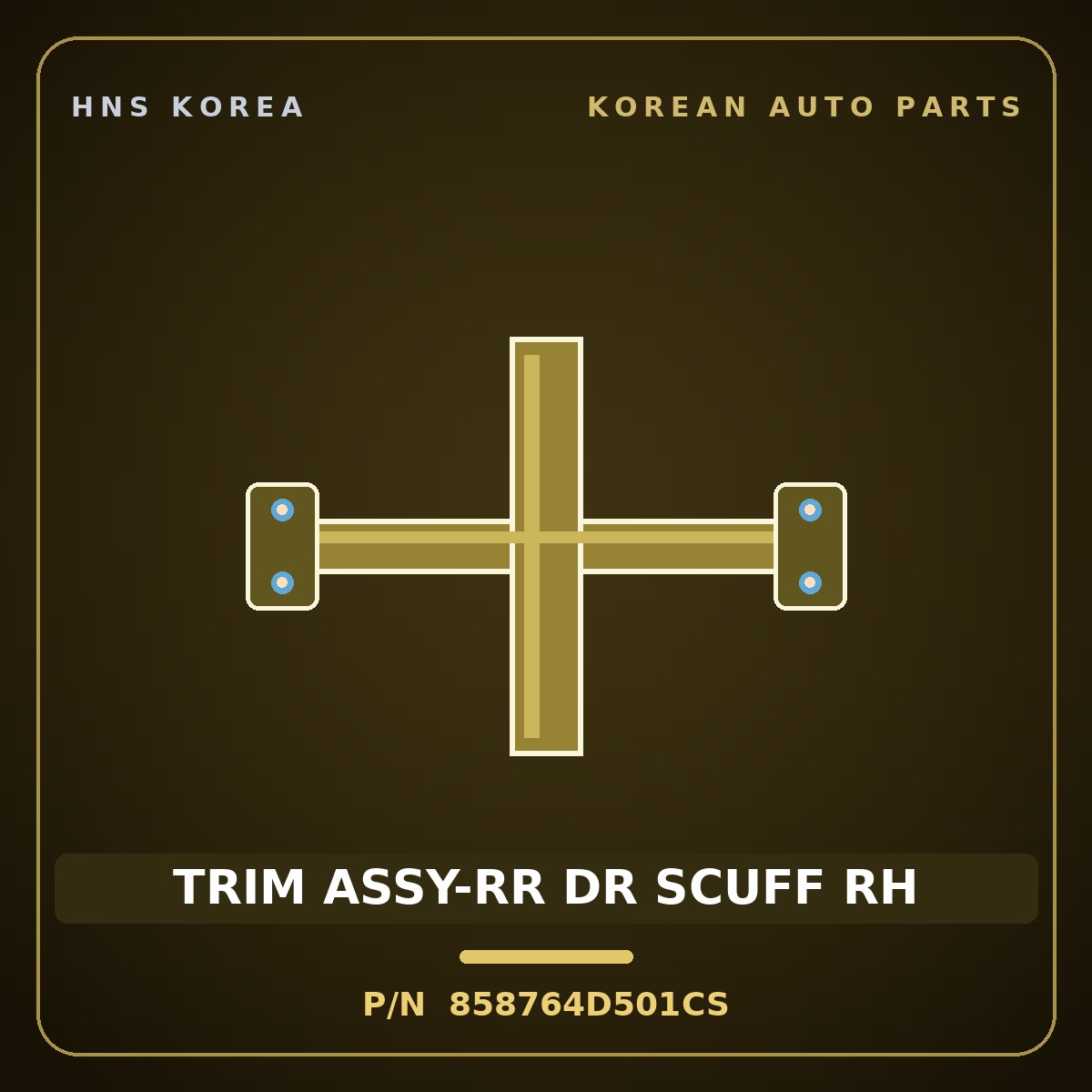 Genuine Mobis TRIM ASSY-RR DR SCUFF RH 858764D501CS for Carnival 2005 HNS Parts Korea